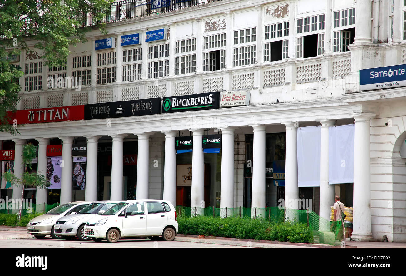 Des centres commerciaux et d'affaires,Connaught Place, India Banque D'Images