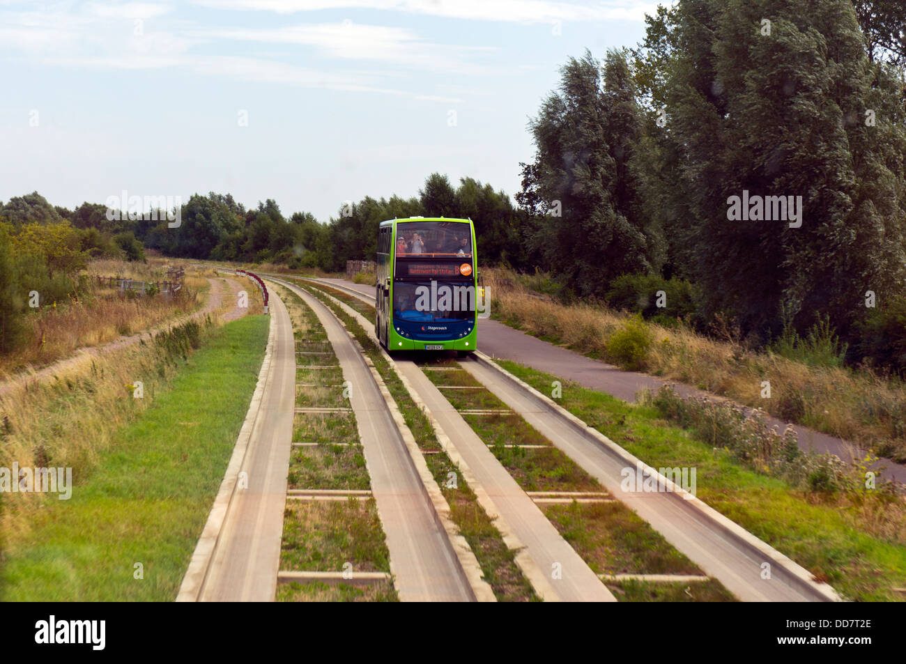 Angleterre Cambridge UK Bus voie guidée Banque D'Images