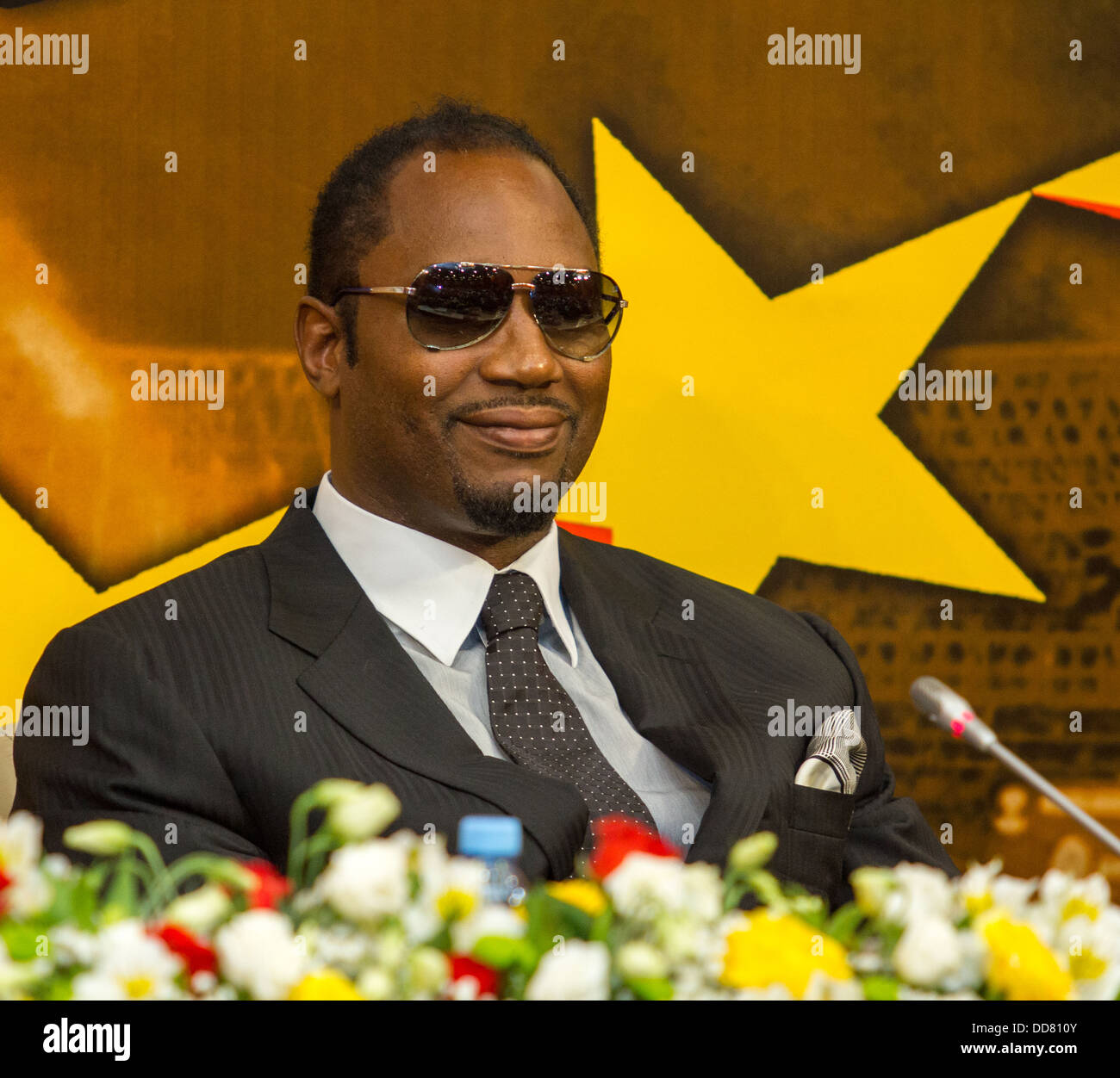 Le boxeur britannique Lennox Lewis Banque D'Images