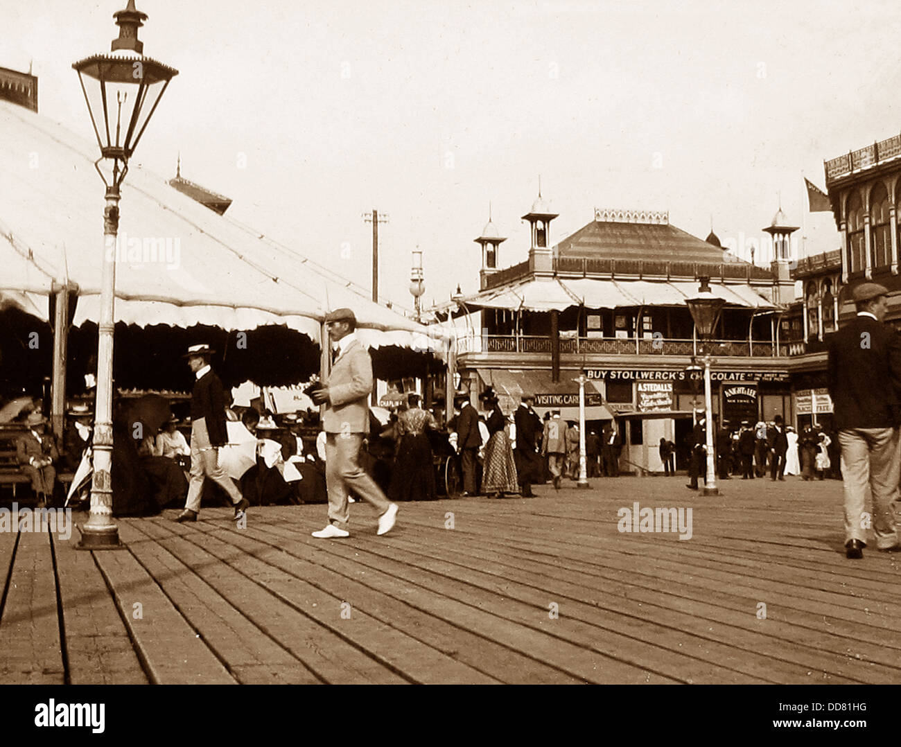 En 1900, la jetée de Sandown Banque D'Images