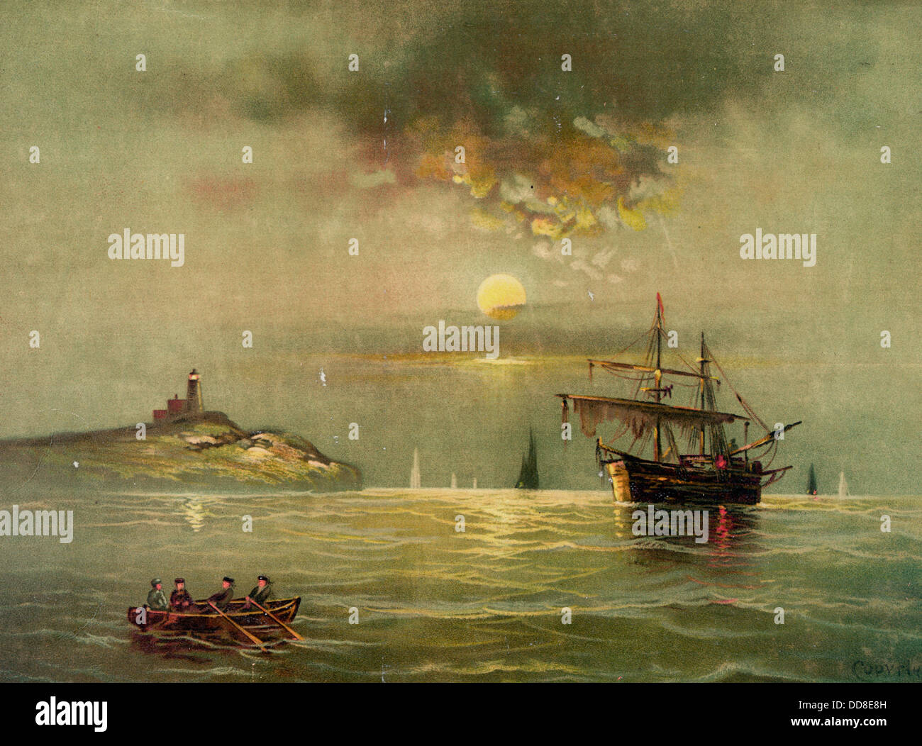 Scène de lune Marine, vers 1891 Banque D'Images