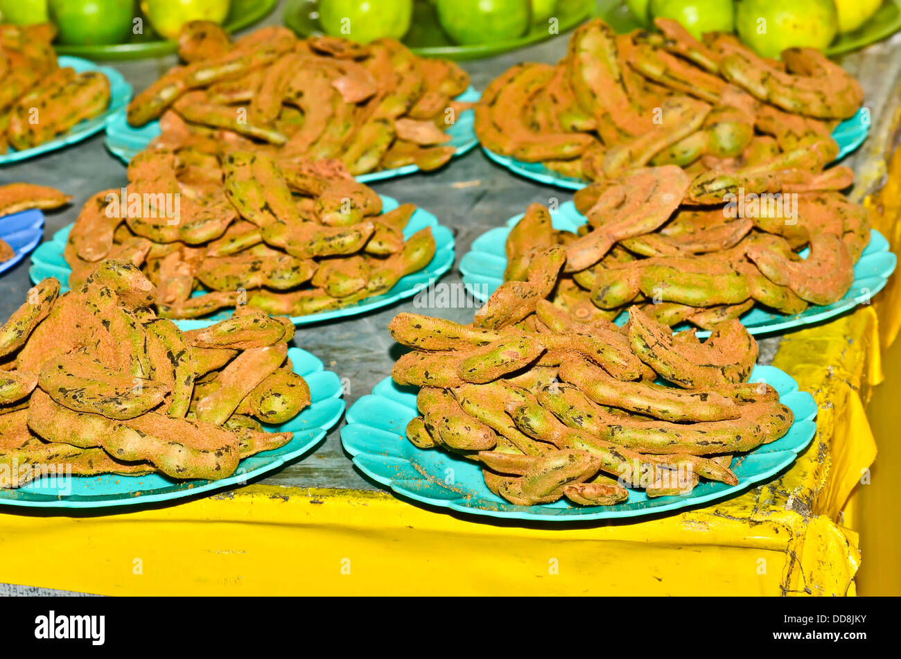 gousses de tamarin Banque D'Images