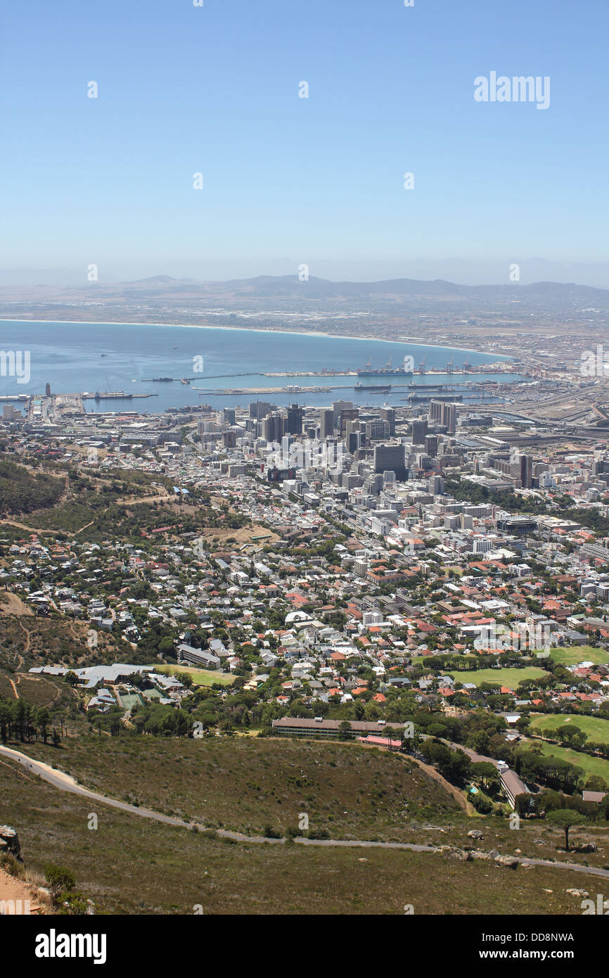 Vue de la ville du Cap de Lions Head, Afrique du Sud Banque D'Images