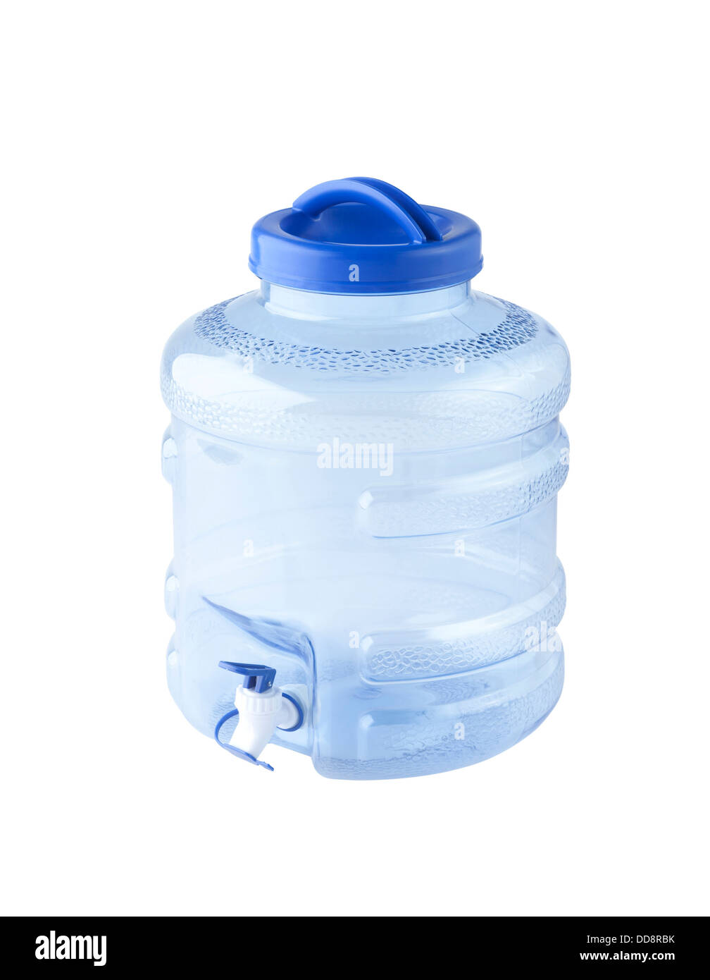 Grande bouteille à eau avec dévidoir isolé sur fond blanc Banque D'Images