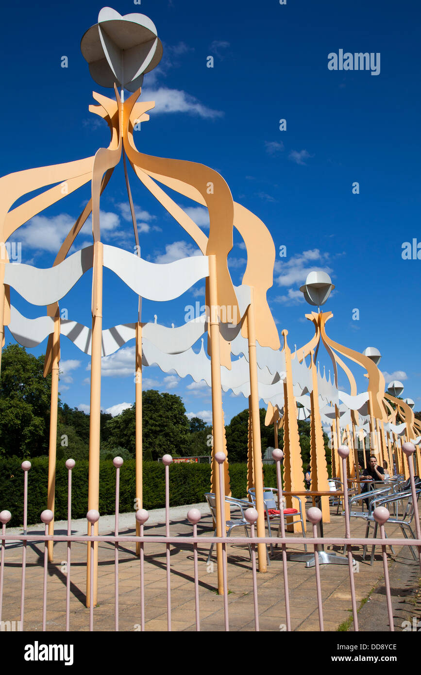 Battersea Park Cafe Plateau Terrasse - London UK Banque D'Images