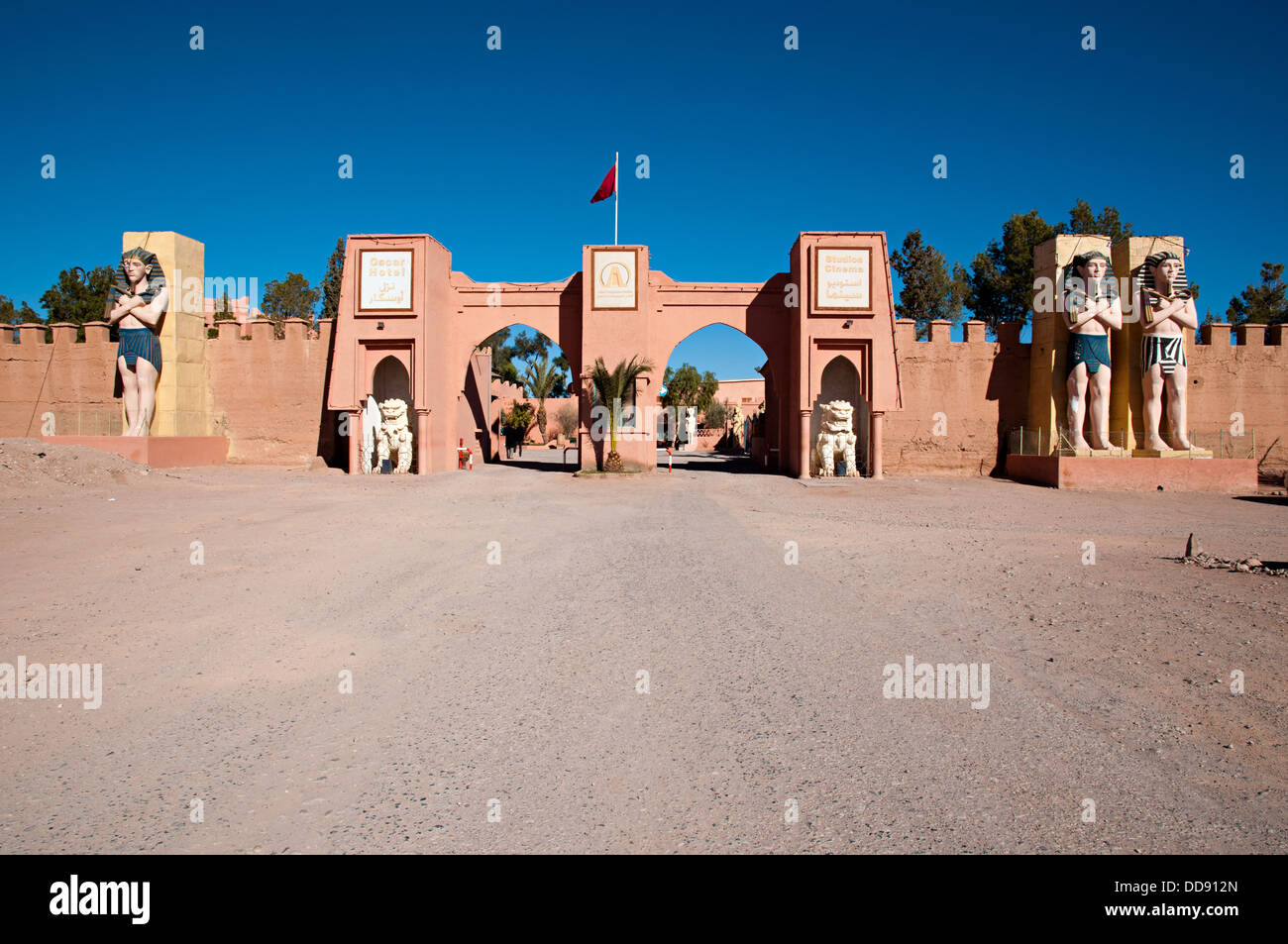 L'entrée des Studios Atlas Corporation. Ouarzazate, Maroc Banque D'Images