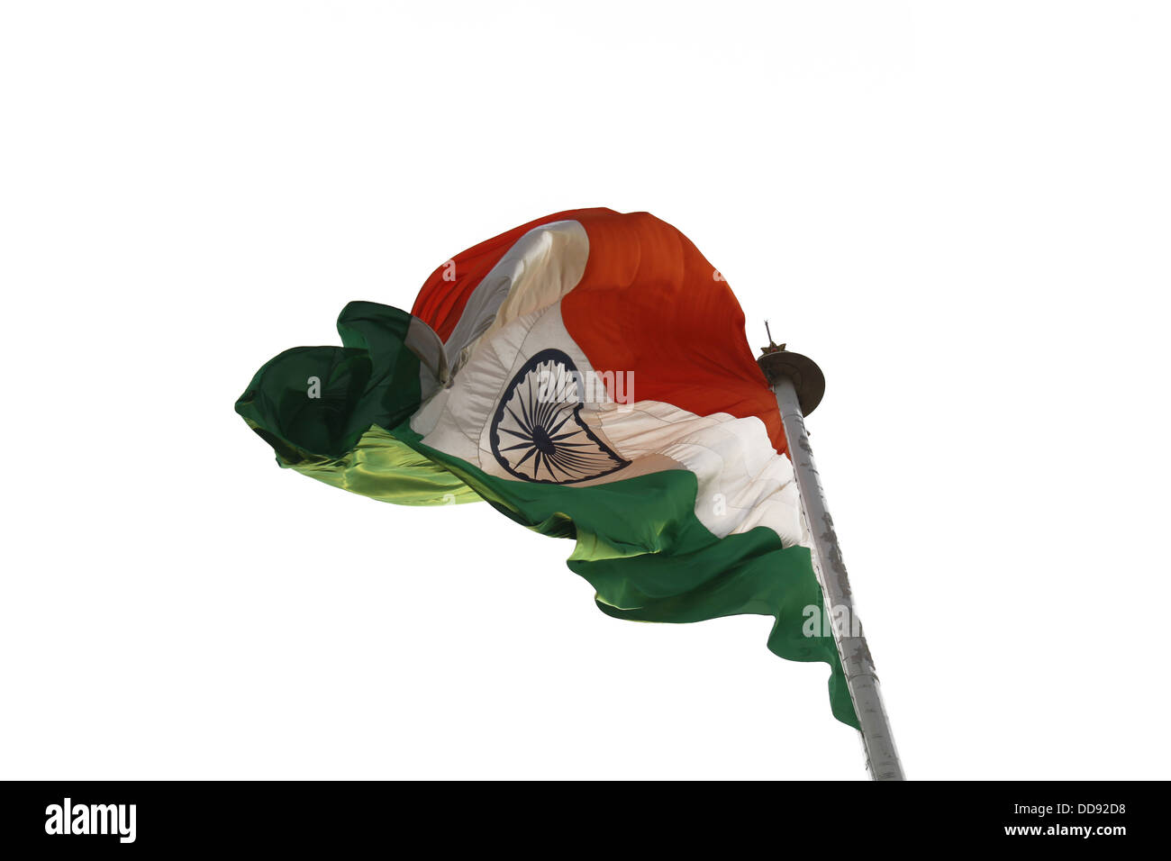 En agitant le drapeau de l'Inde Banque D'Images