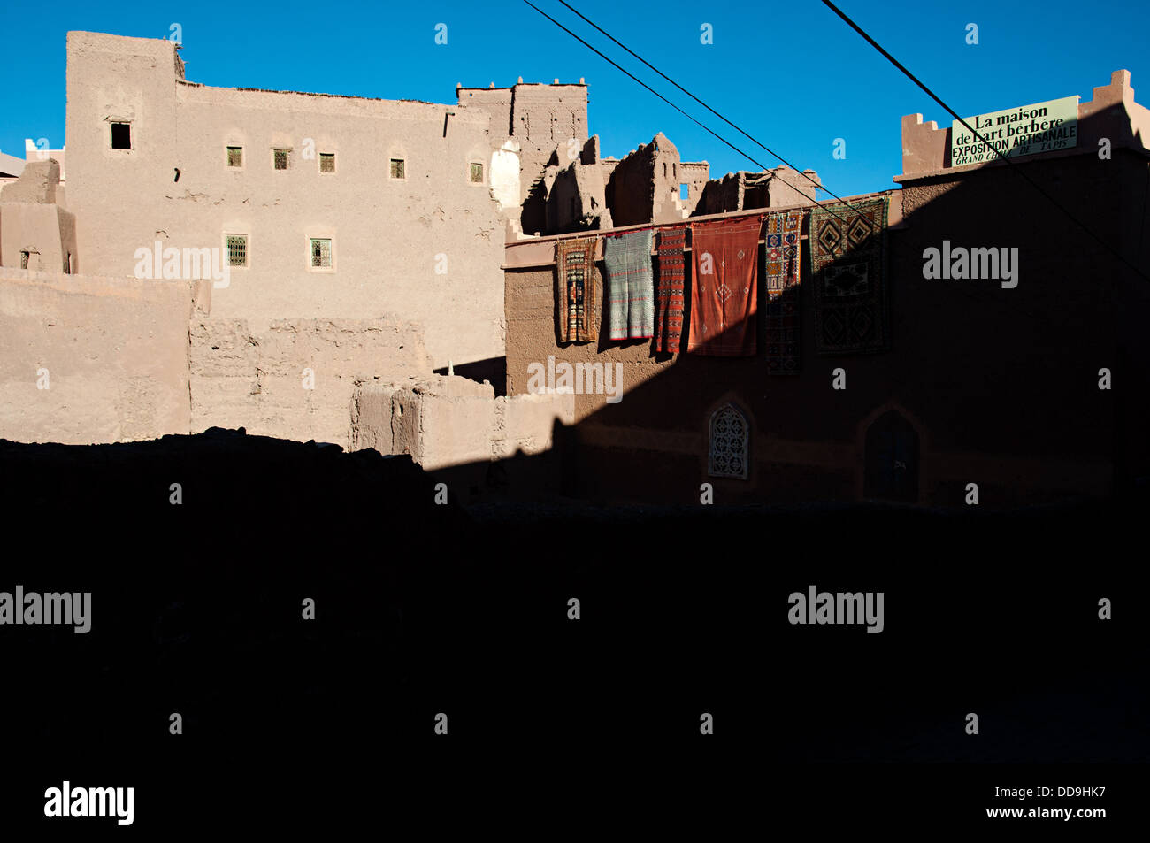 Avis de kasbah de Taourirt du mellah, Ouarzazate, Maroc Banque D'Images