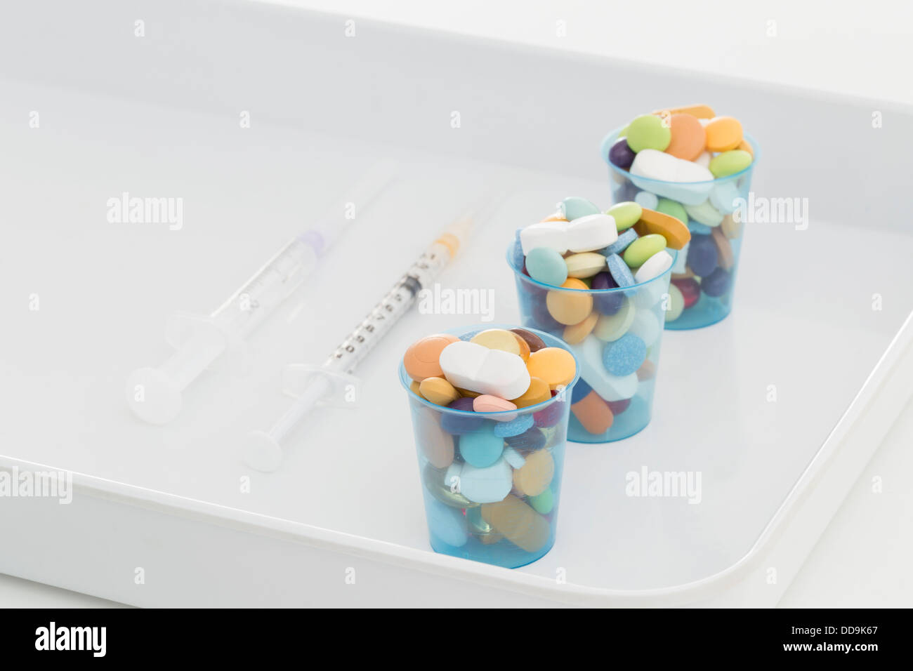 Allemagne, Fribourg, tasse trop plein (avec pills Banque D'Images