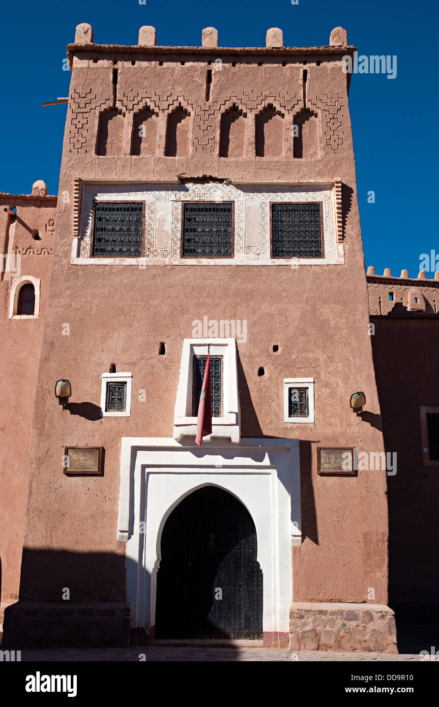 Dans la maison traditionnelle adobe mellah (quartier juif), Ouarzazate, Maroc Banque D'Images