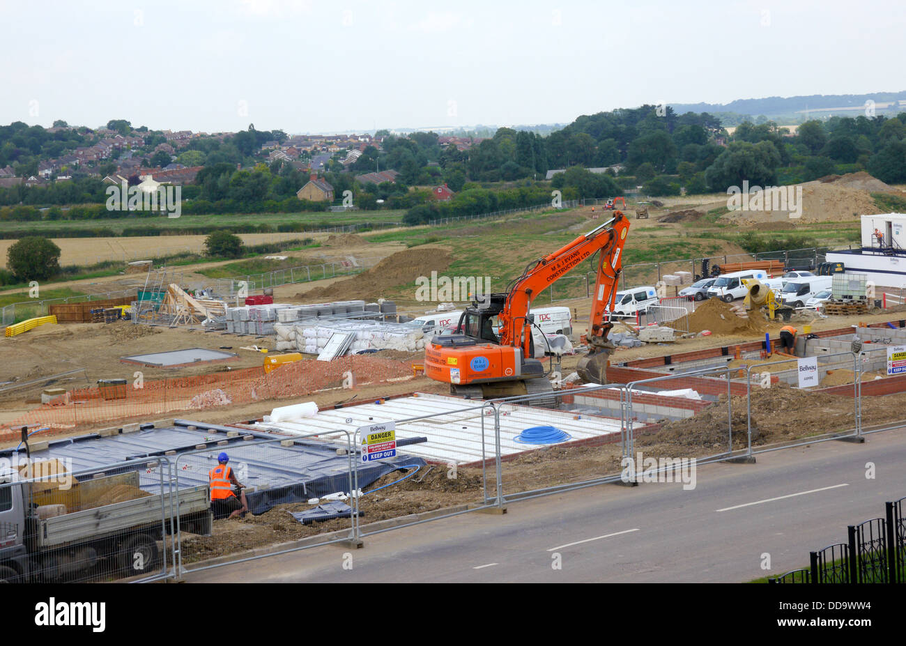 Construction de nouvelles maisons, Grantham, Lincolnshire Banque D'Images
