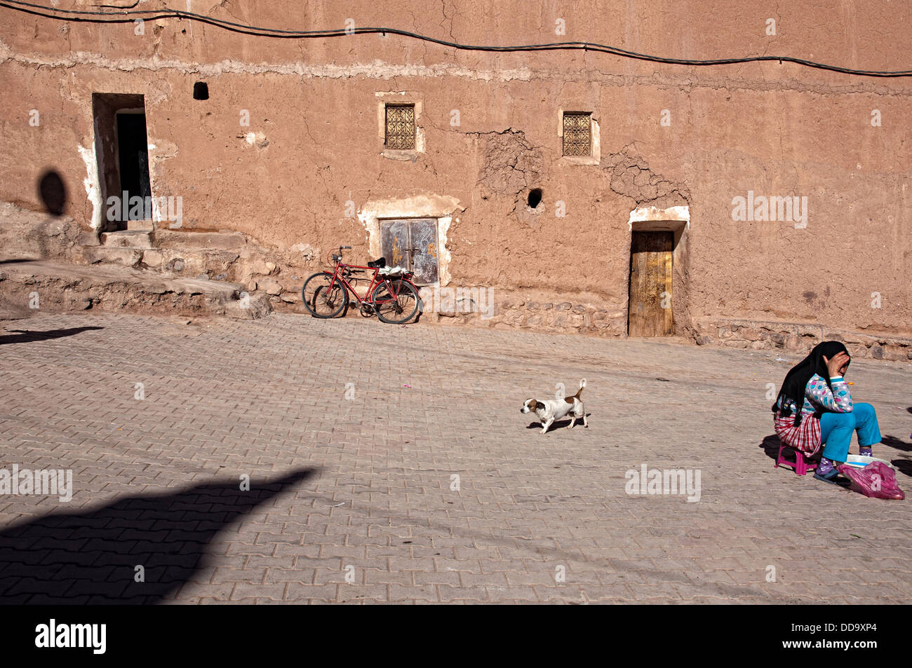 La vie quotidienne dans le mellah (quartier juif). Ouarzazate, Maroc Banque D'Images
