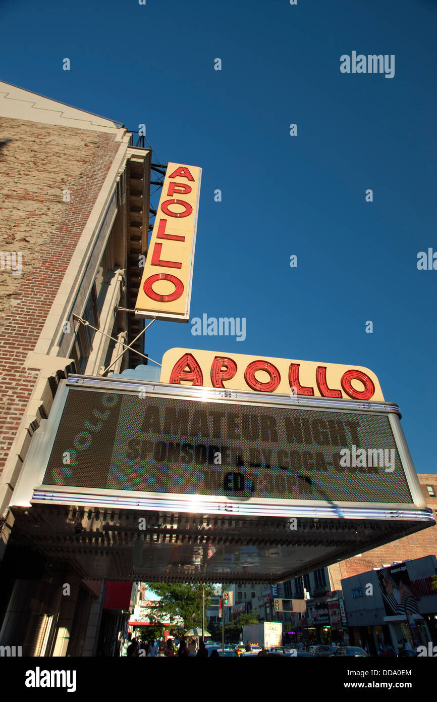 Théâtre APOLLO 125E RUE SIGNES HARLEM MANHATTAN NEW YORK USA Banque D'Images