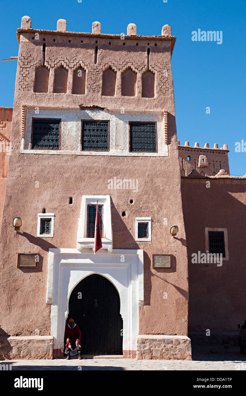 Belle maison d'adobe dans le mellah (quartier juif), Ouarzazate, Maroc Banque D'Images