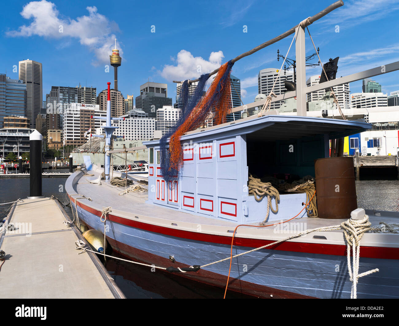 Dh de Darling Harbour à Sydney Australie Tu Do bateau de pêche sud-vietnamiens Australian National Maritime Museum Banque D'Images