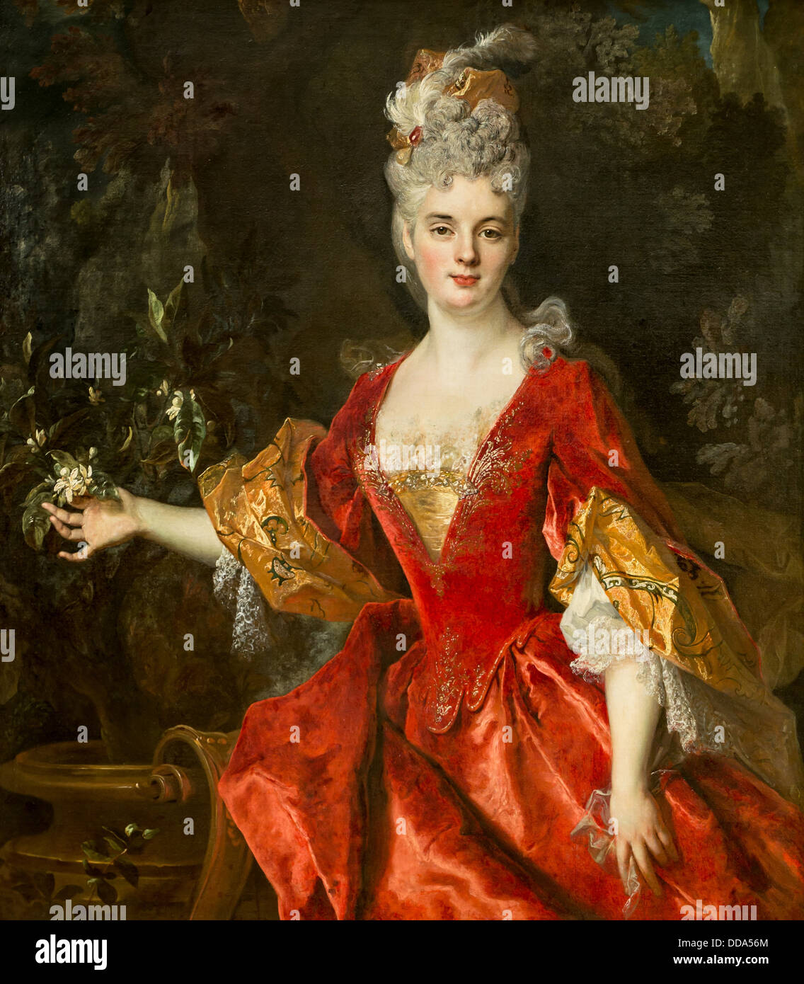 18e siècle - Portrait de jeune femme, dit Elisabeth de Beauharnais, 1701 - Nicolas de Largilliere Huile sur toile Banque D'Images 18e siècle - Portrait de jeune femme, dit Elisabeth de Beauharnais, 1701 - Nicolas de Largilliere Huile sur toile Banque D'Images