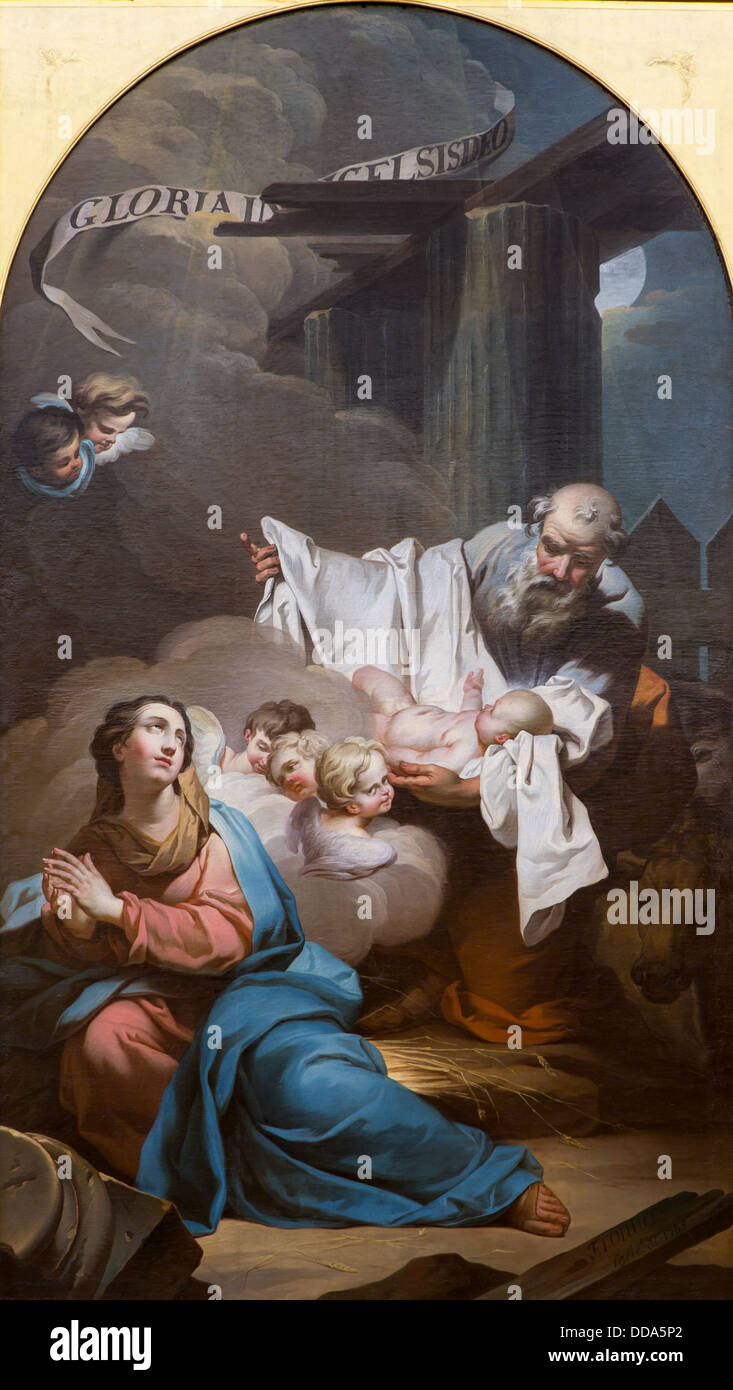 18e siècle - Nativité, 1745 - Jean-Charles Frontier Philippe Sauvan-Magnet / Active Museum Banque D'Images 18e siècle - Nativité, 1745 - Jean-Charles Frontier Philippe Sauvan-Magnet / Active Museum Banque D'Images