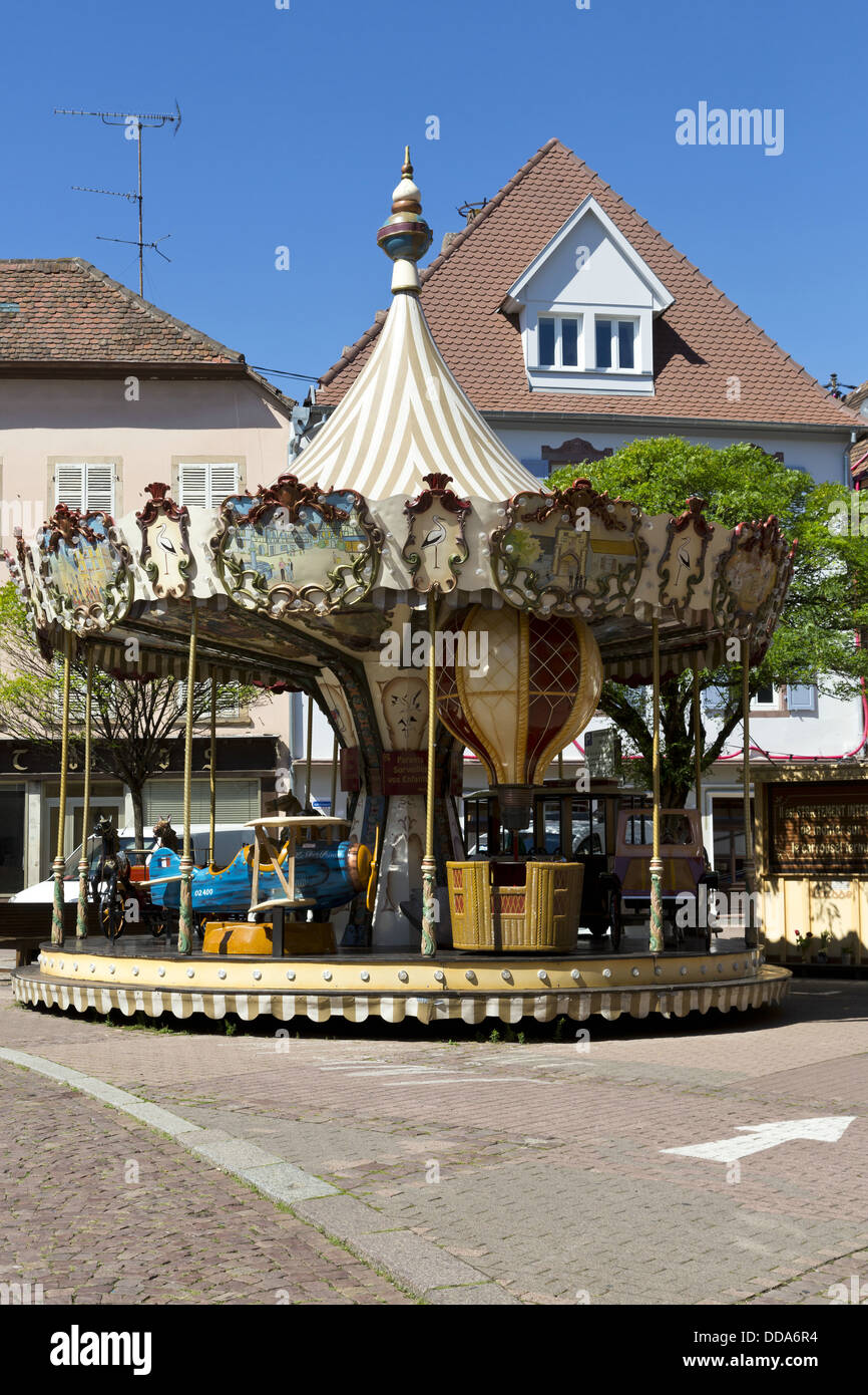 Carrousel à Obernai en Alsace, France Banque D'Images
