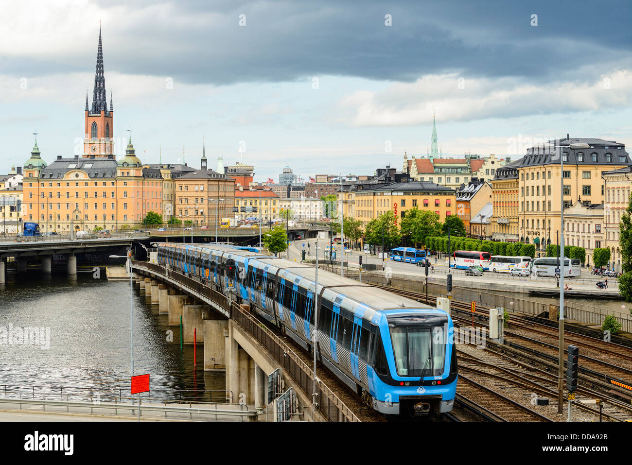 Métro (T-Bana) train à Stockholm en Suède Banque D'Images