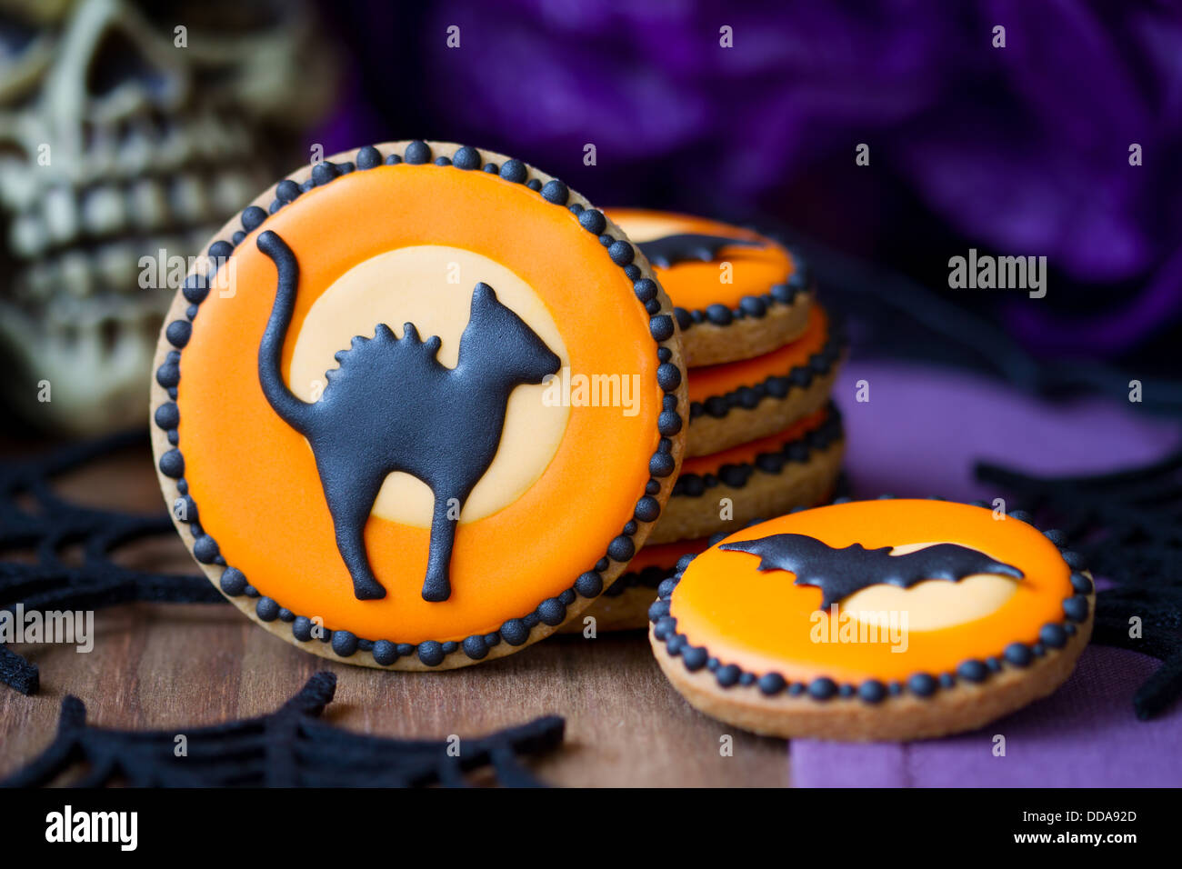Les cookies avec un thème de l'Halloween Banque D'Images