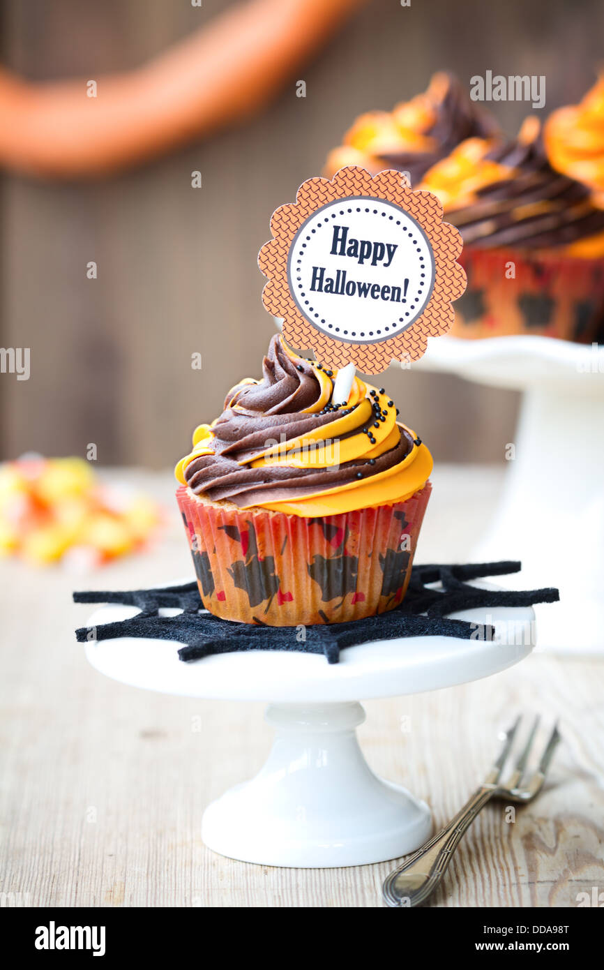 Cupcakes pour Halloween Banque D'Images