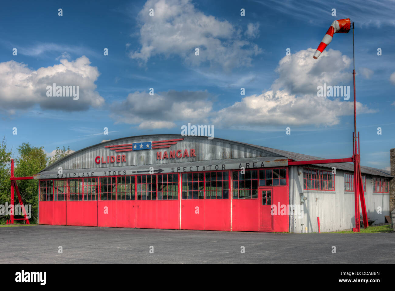 Le Planeur Hangar à Harris Hill Gliderport, berceau de planeur en France, situé dans la région de Elmira, New York. Banque D'Images