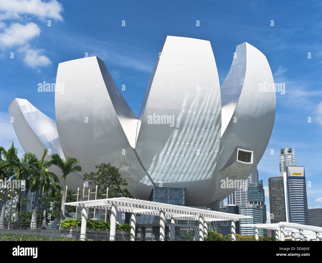 Dh l'Art Science Museum de Singapour MARINA BAY architecture bâtiment moderne Banque D'Images