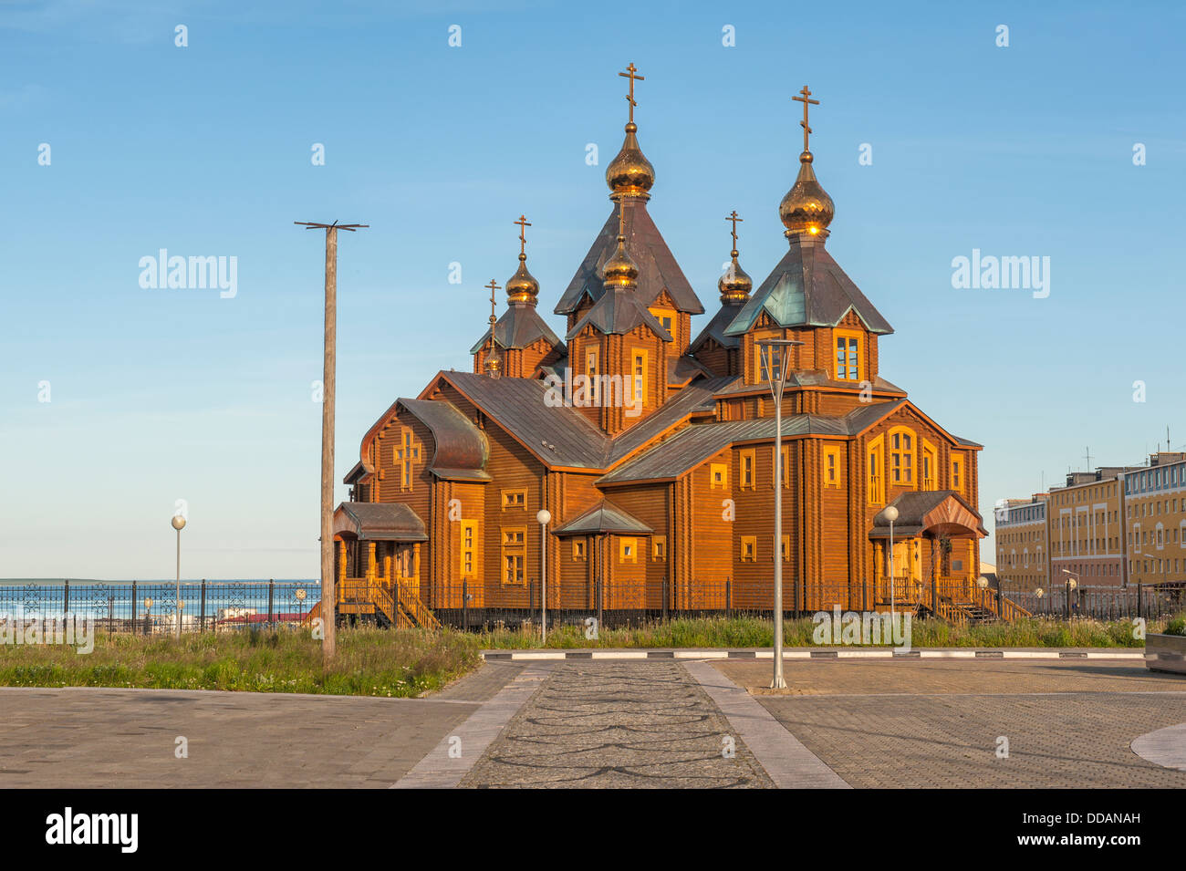 Cathédrale orthodoxe de la Sainte Trinité, ville de Sibérie Tchoukotka Anadyr, Province, Extrême-Orient russe Banque D'Images