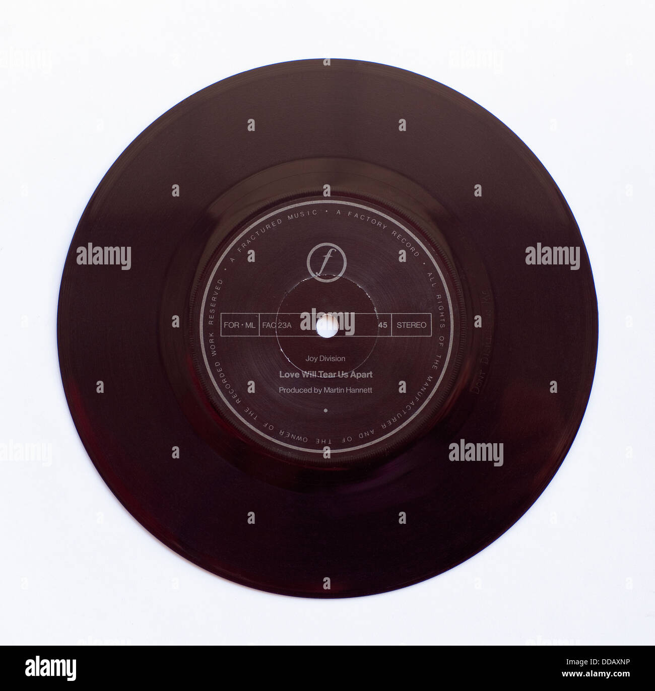 Joy Division - Love Will Tear Us Apart, 1980 7' single sur Factory Records Banque D'Images