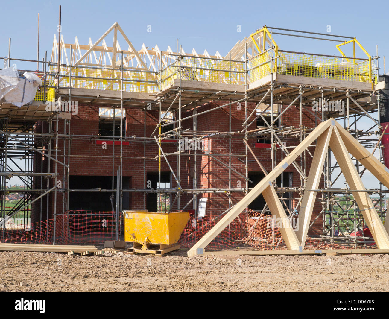 Construction de maison neuve, Lincolnshire, Angleterre Banque D'Images