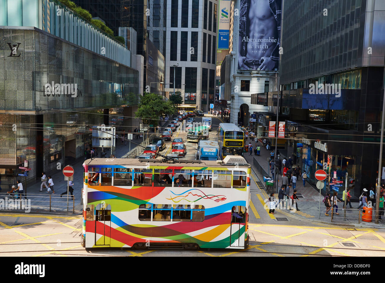 CChina, Hong-Kong, l'île de Hong Kong, Des Voeux Road Central Banque D'Images