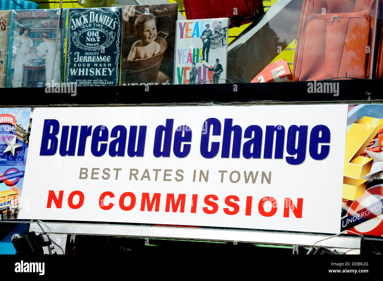 Londres, Angleterre, Royaume-Uni. Bureau de change / service de change Banque D'Images