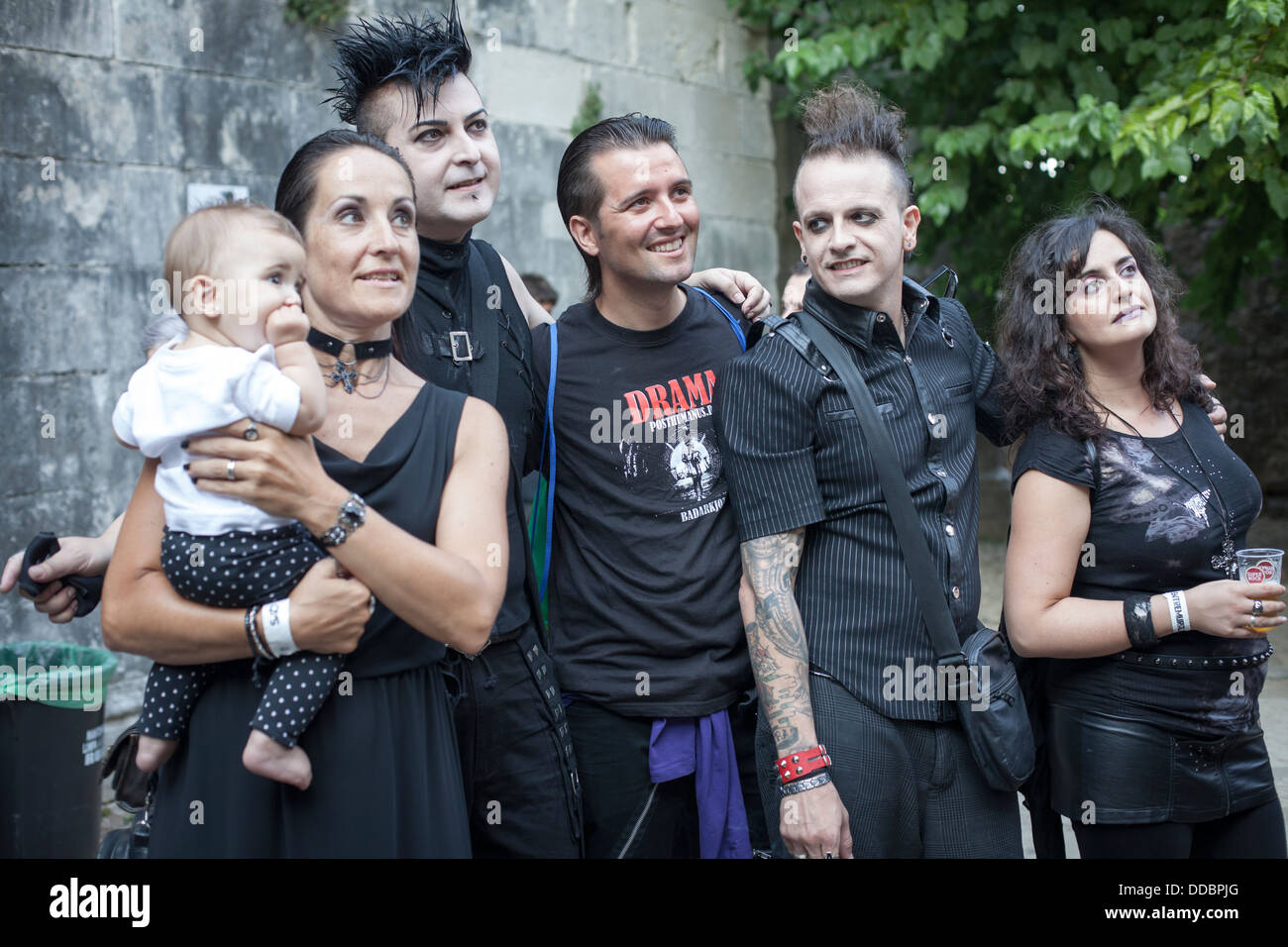 Dans Entremuralhas Participants 2013 - Dans l'enceinte du château -, un festival gothique dédiée à la sous-culture goth dans Leiria, Portugal Banque D'Images