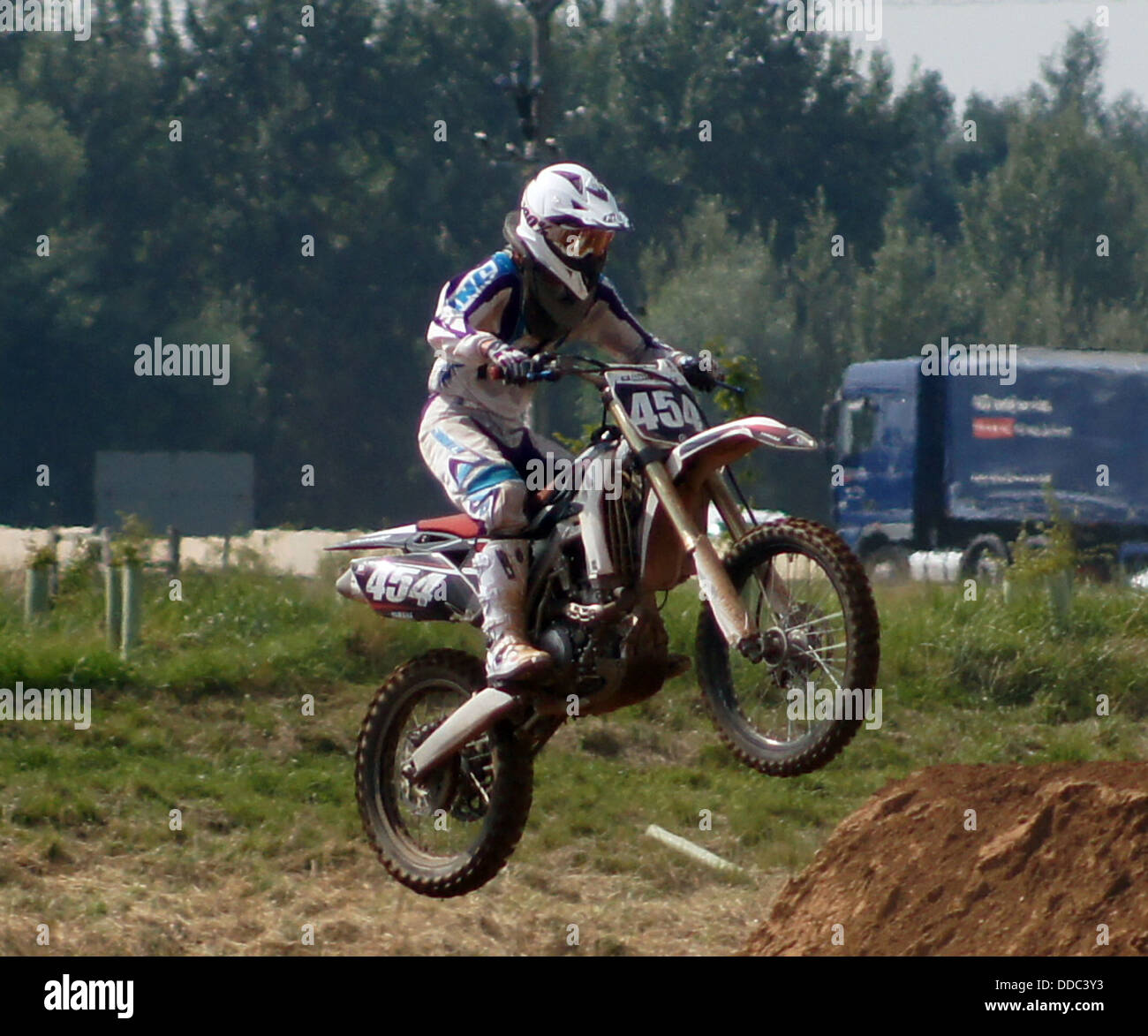 Coureur de motocross Banque D'Images