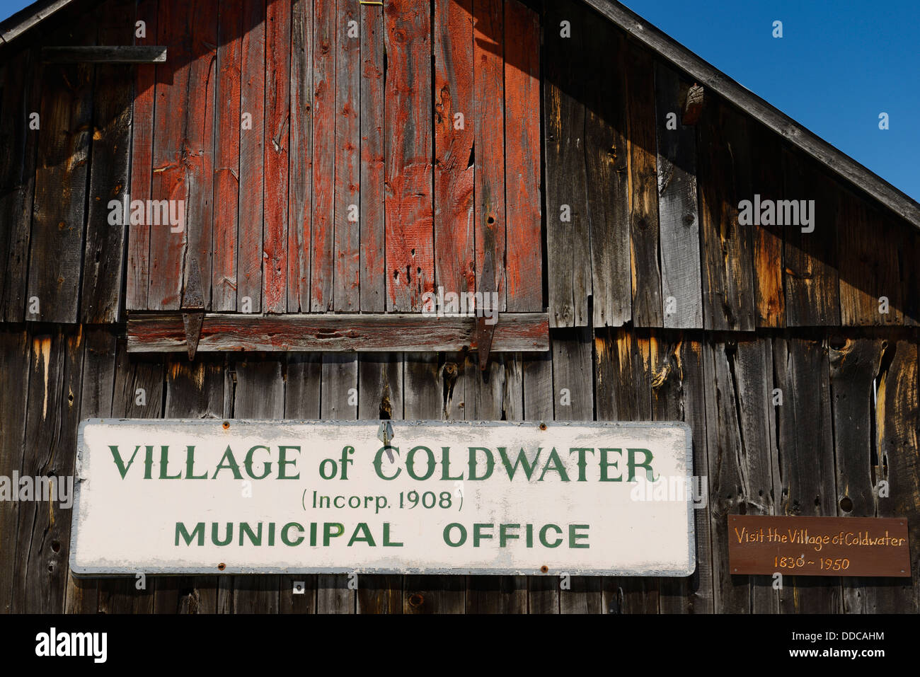 Village historique grange à Coldwater Canadiana Heritage Museum Canada Banque D'Images