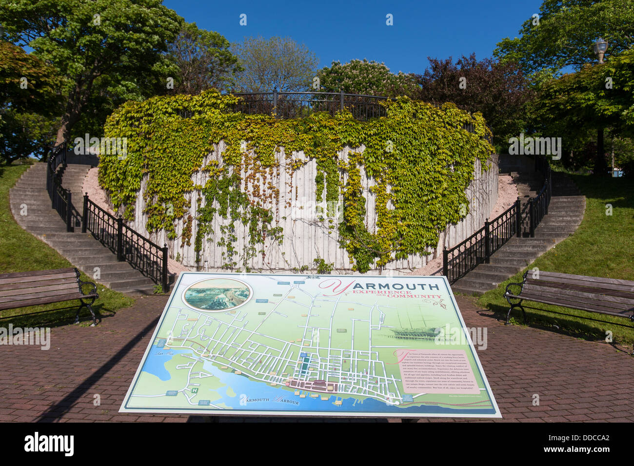 Un plan de la ville et le plan au centre-ville de Yarmouth, Nouvelle-Écosse au Canada Banque D'Images