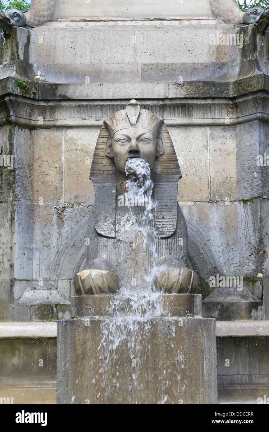 Sphinx de Fontaine du palmier (1806-1808). Paris, France. Banque D'Images