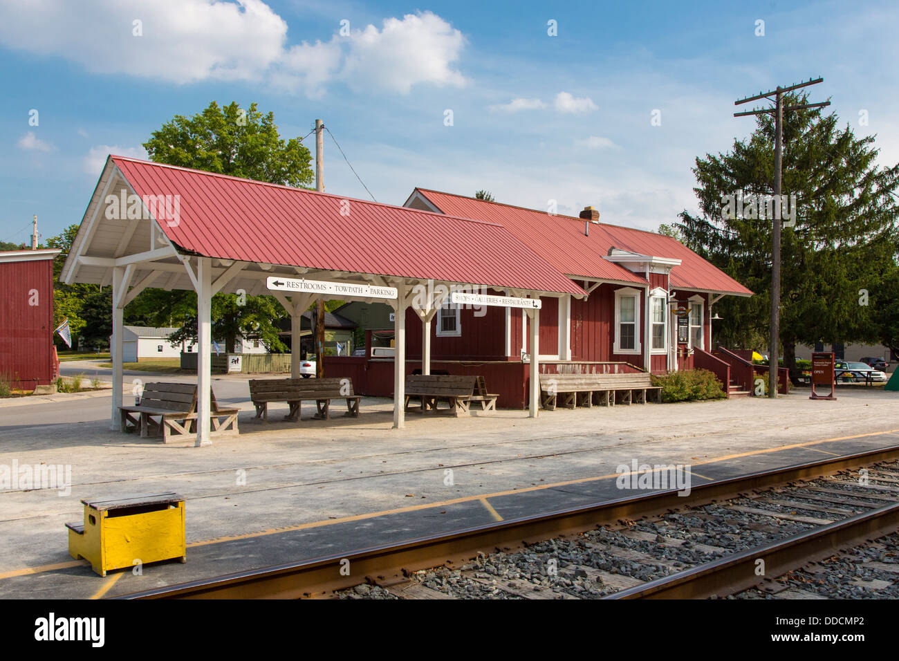 Dépôt de la péninsule de Cuyahoga Valley Scenic Railroad dans Parc national de Cuyahoga Valley en Ohio aux États-Unis Banque D'Images