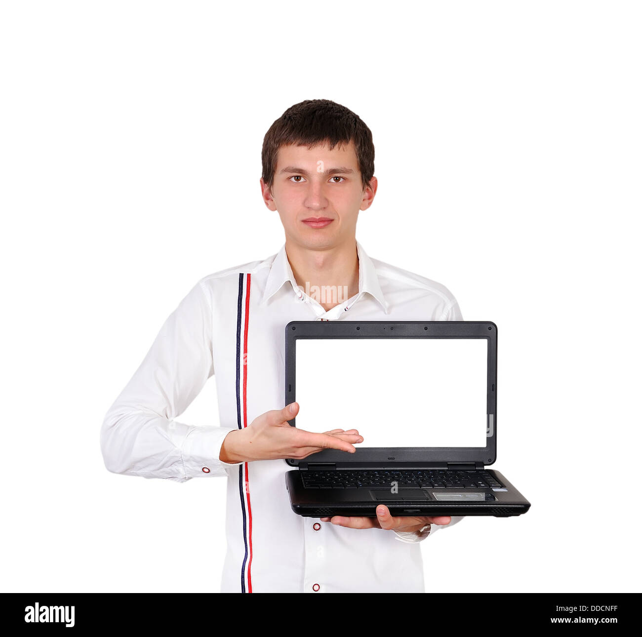 homme avec ordinateur portable Banque D'Images
