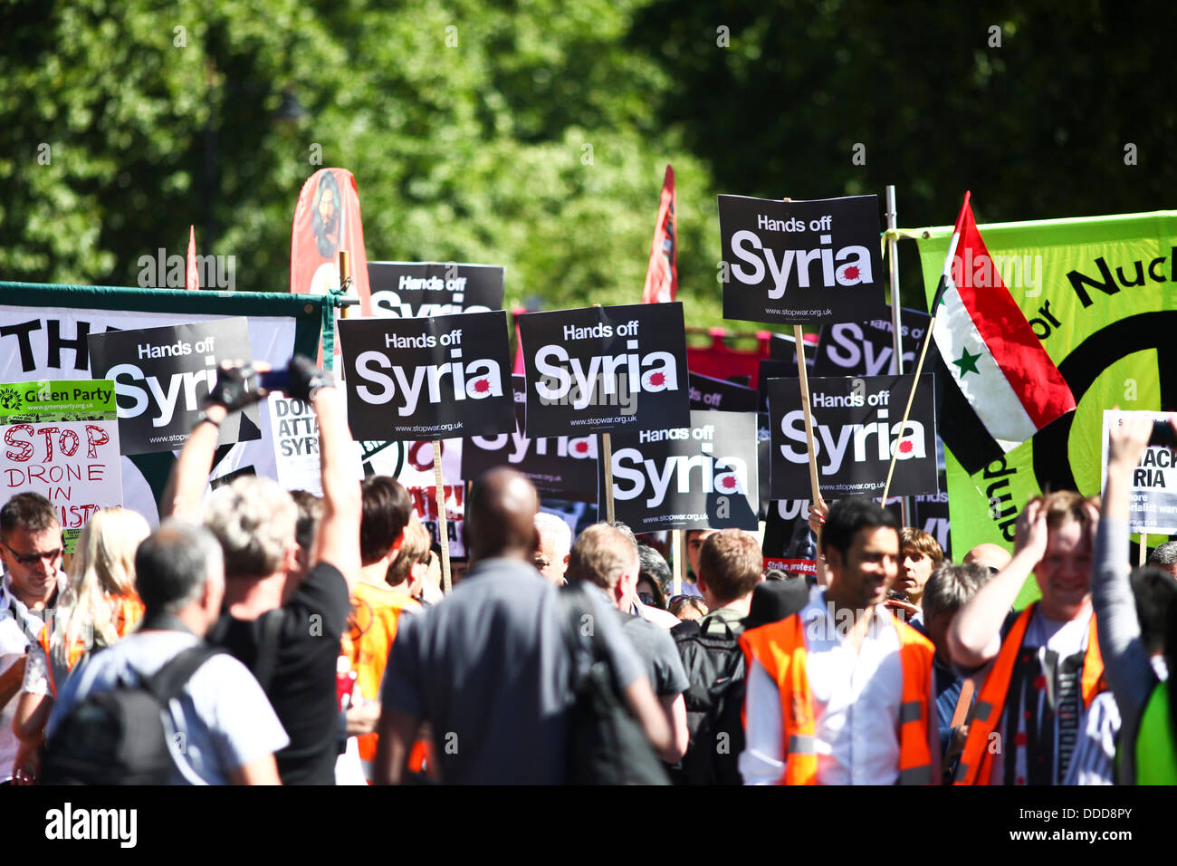Londres, Royaume-Uni. 31 août, 2013. Les manifestants de Londres le long de mars pour protester contre un remblai a proposé une intervention militaire occidentale dans le conflit syrien. Crédit : Rob Pinney/Alamy Live News Banque D'Images