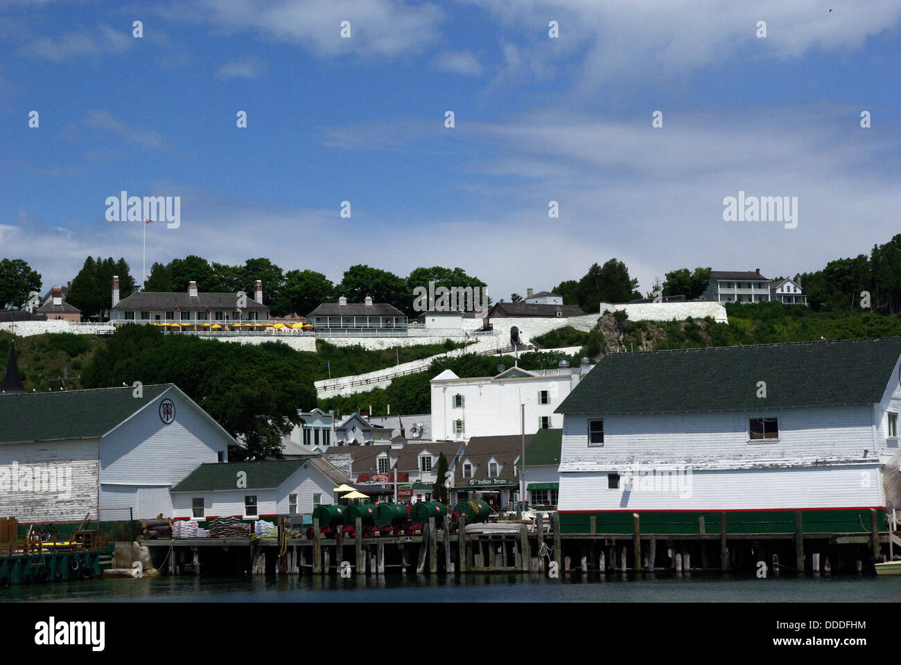 Le Fort Mackinac et stations d'atterrissage de l'île Mackinac Mackinac Island Banque D'Images