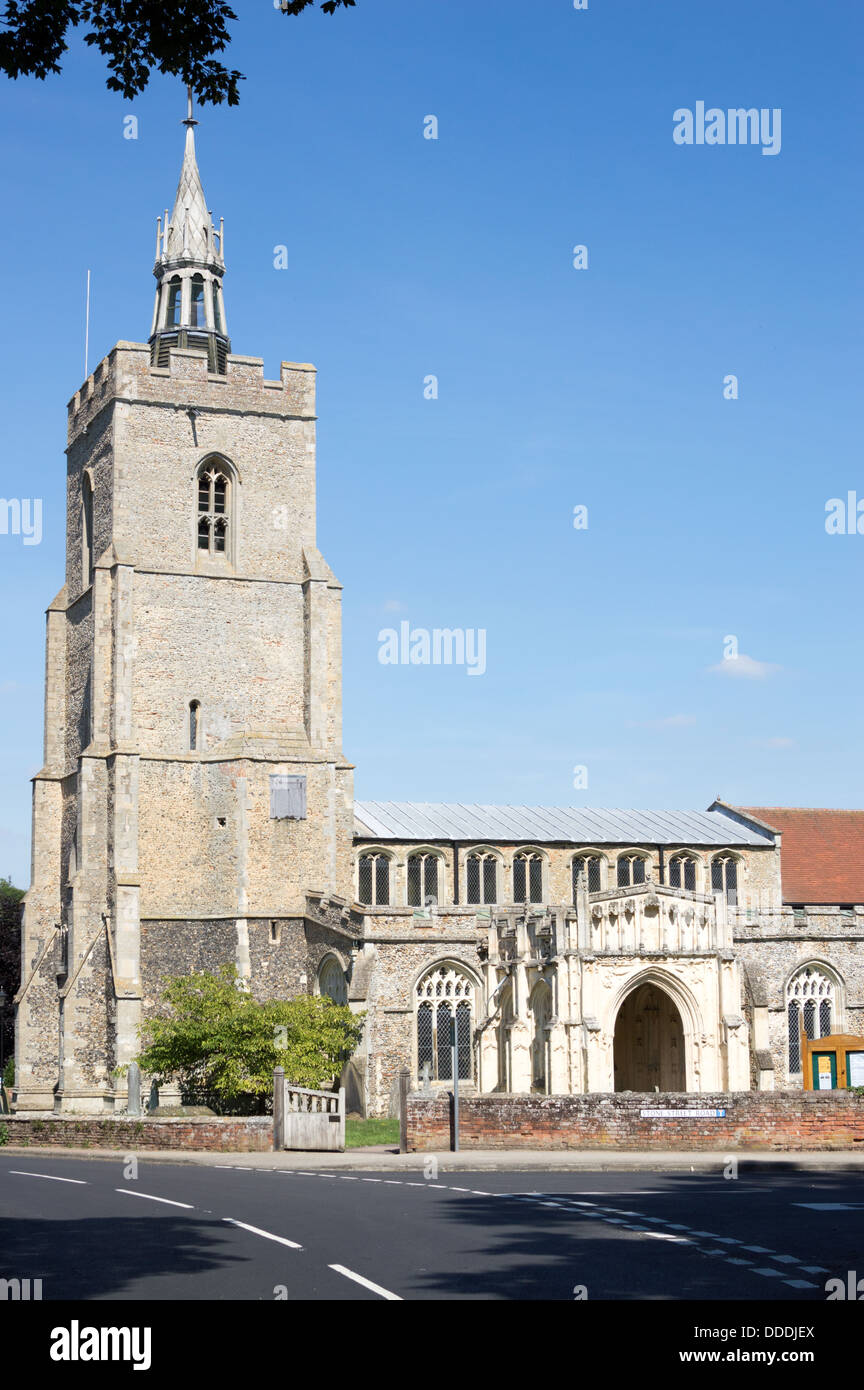 L'église St Mary à Boxford, Suffolk, Angleterre. Il date du début du 15ème siècle. Banque D'Images