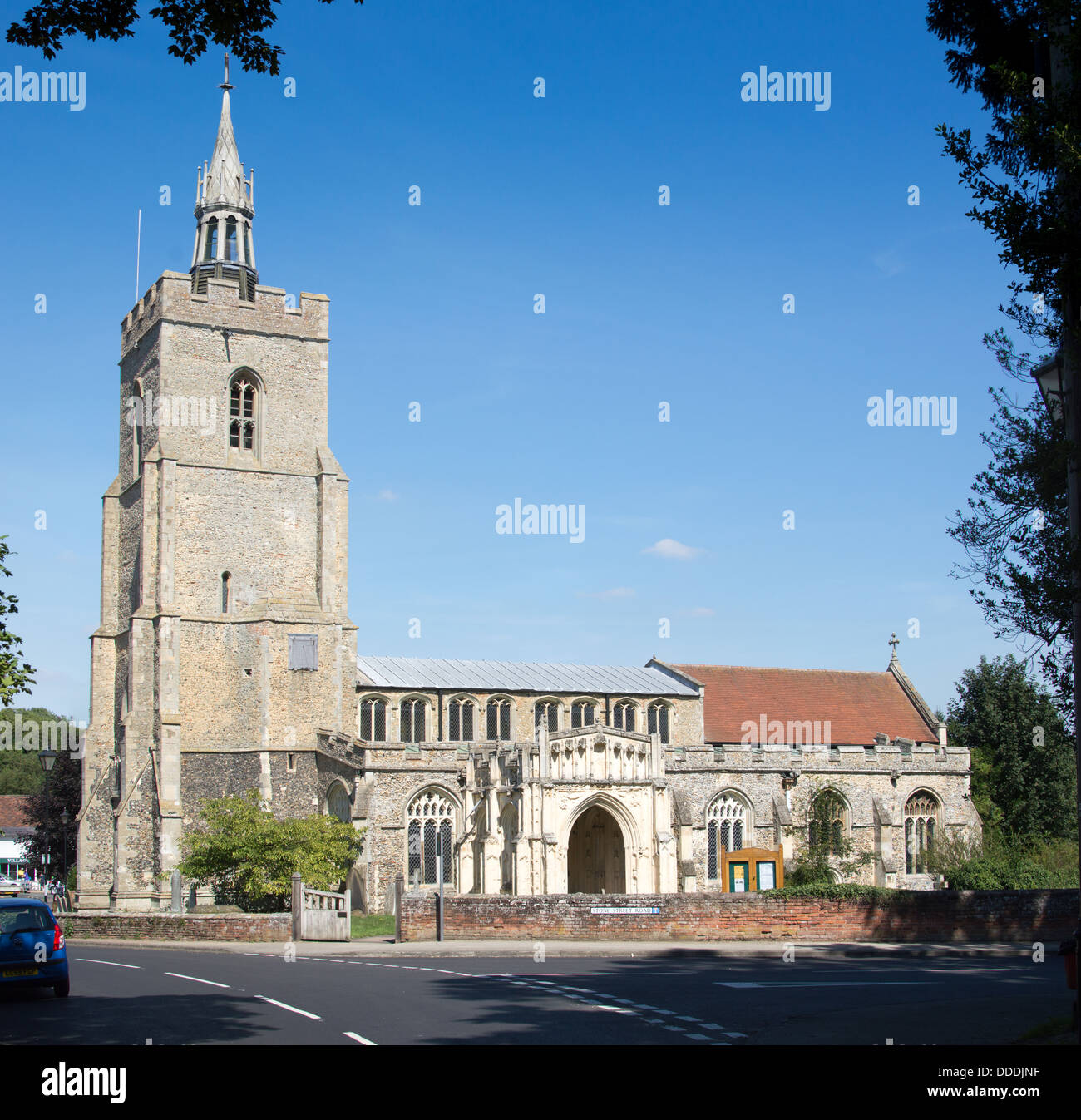 L'église St Mary à Boxford, Suffolk, Angleterre. Il date du début du 15ème siècle. Banque D'Images
