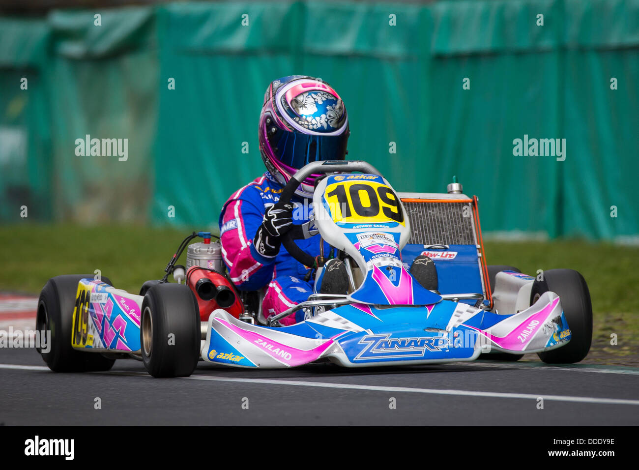 31.08.2013. Circuit PFi près de Grantham Lincolnshire Angleterre - Round 1 de la CIK-FIA World Junior Championships KF. Samedi les qualifications. # 109 Marta Garcia Lopez (ESP) Garcia Banque D'Images