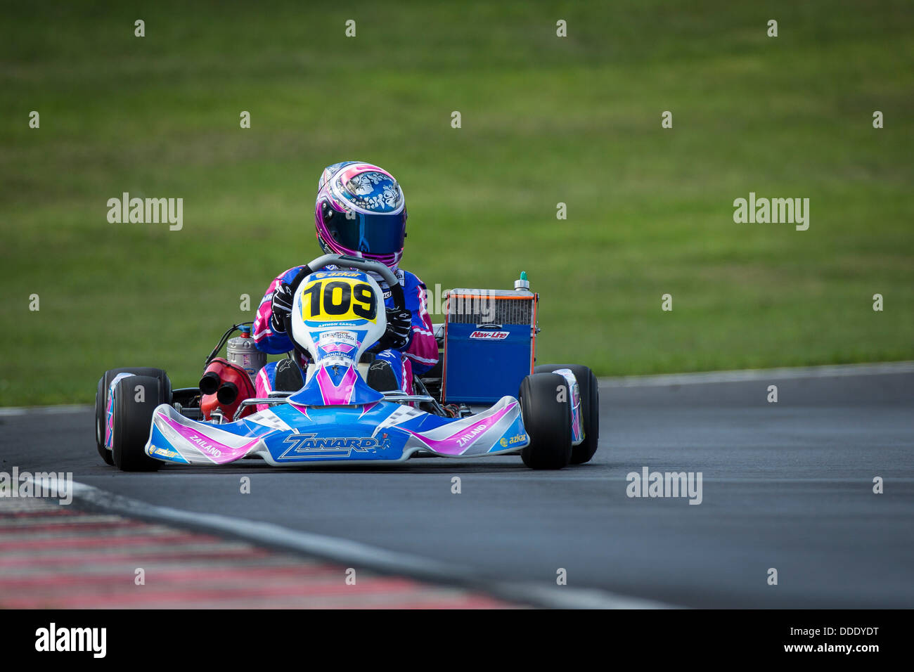 31.08.2013. Circuit PFi près de Grantham Lincolnshire Angleterre - Round 1 de la CIK-FIA World Junior Championships KF. Samedi les qualifications. # 109 Marta Garcia Lopez (ESP) Garcia Banque D'Images