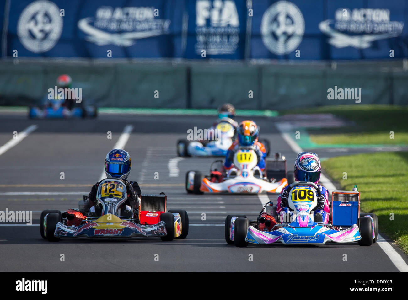 31.08.2013. Circuit PFi près de Grantham Lincolnshire Angleterre - Round 1 de la CIK-FIA World Junior Championships KF. Samedi les qualifications. # 109 Marta Garcia Lopez (ESP) Garcia Banque D'Images