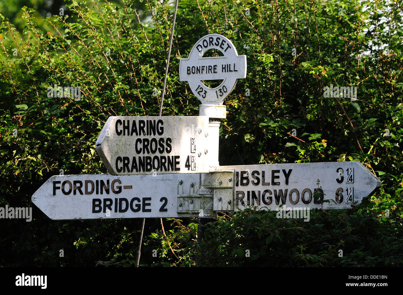 Le feu à fingerpost Hill Dorset UK Banque D'Images