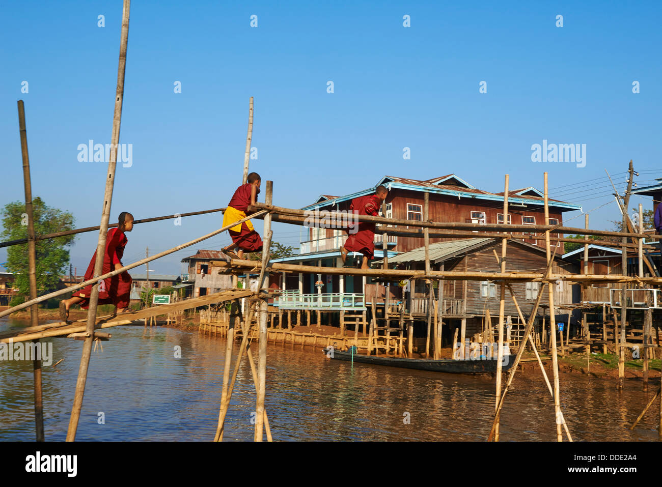 Myanmar (Birmanie), province de Shan, au lac Inle, village Ywama Banque D'Images