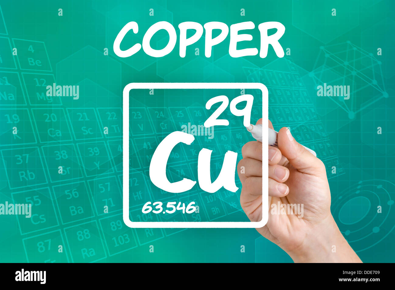Symbole De L Element Chimique Le Cuivre Photo Stock Alamy