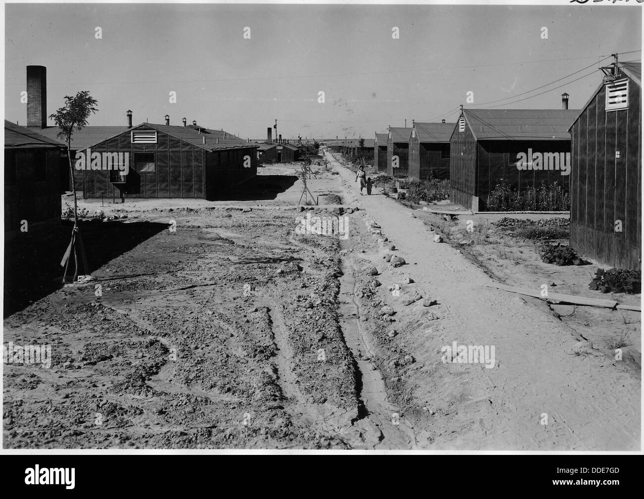 Minidoka Centre de réinstallation, de chasser, de l'Idaho. En regardant les lignes de l'ouest à partir de 44 casernes de bloc. . . . 539533 Banque D'Images